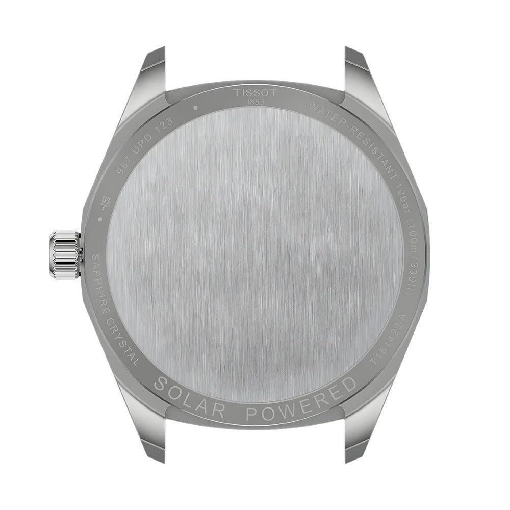 Tissot PRC 100 Solar Quartz Silver Dial Silver Steel Strap Watch for Men - T151.422.11.031.00