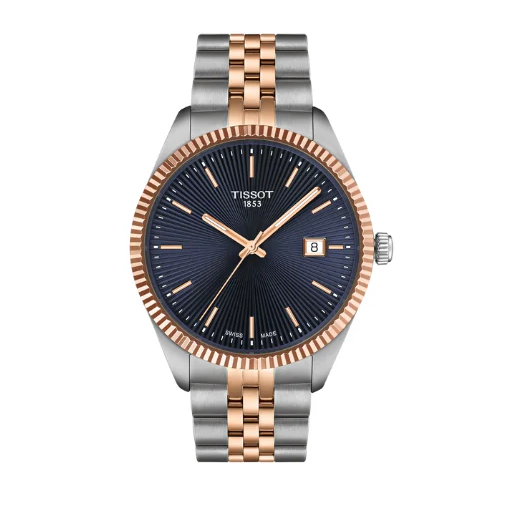 Tissot Ballade Quartz Blue Dial Two Tone Steel Strap Watch for Men - T156.410.22.041.00