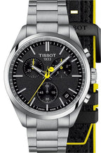 Tissot PR 100 Tour De France Chronograph Black Dial Silver Steel Strap Watch for Men - T150.417.11.051.00