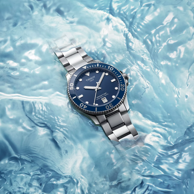 Tissot Seastar 1000 Powermatic 80 Blue Dial Silver Steel Strap Watch for Men - T120.407.11.041.03