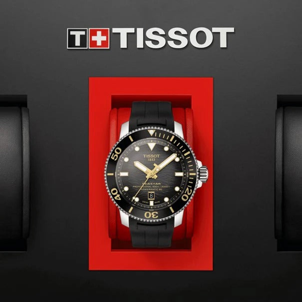 Tissot Seastar 2000 Professional Powermatic 80 Black Dial Black Rubber Strap Watch for Men - T120.607.17.441.01