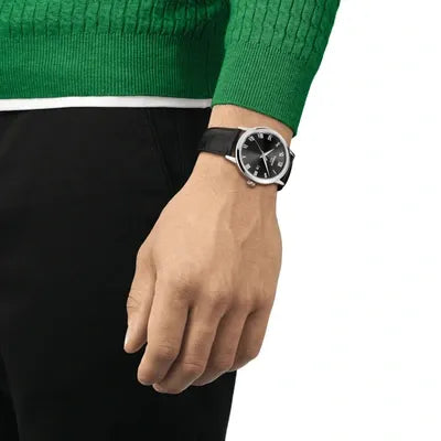 Tissot T Classic Dream Quartz Black Dial Black Leather Strap Watch for Men - T129.410.16.053.00