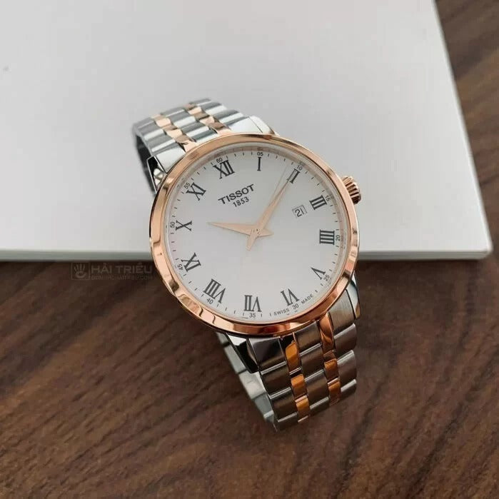 Tissot T Classic Dream Quartz White Dial Two Tone Steel Strap Watch for Men - T129.410.22.013.00