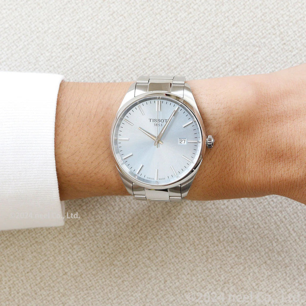 Tissot PR 100 Ice Blue Dial Silver Steel Strap Watch for Men - T150.410.11.351.00