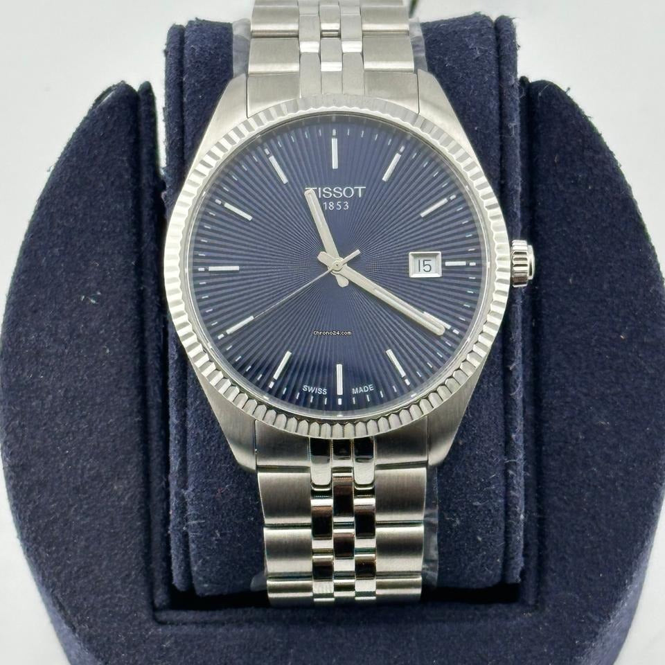 Tissot Ballade Quartz Blue Dial Silver Steel Strap Watch for Men - T156.410.11.041.00