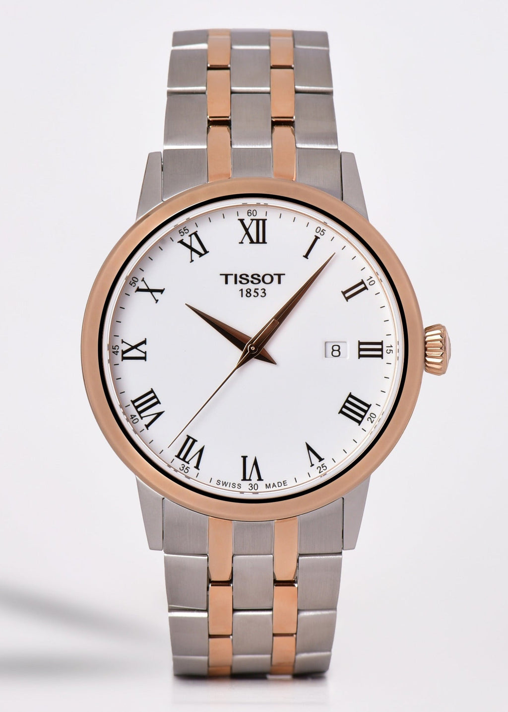 Tissot T Classic Dream Quartz White Dial Two Tone Steel Strap Watch for Men - T129.410.22.013.00