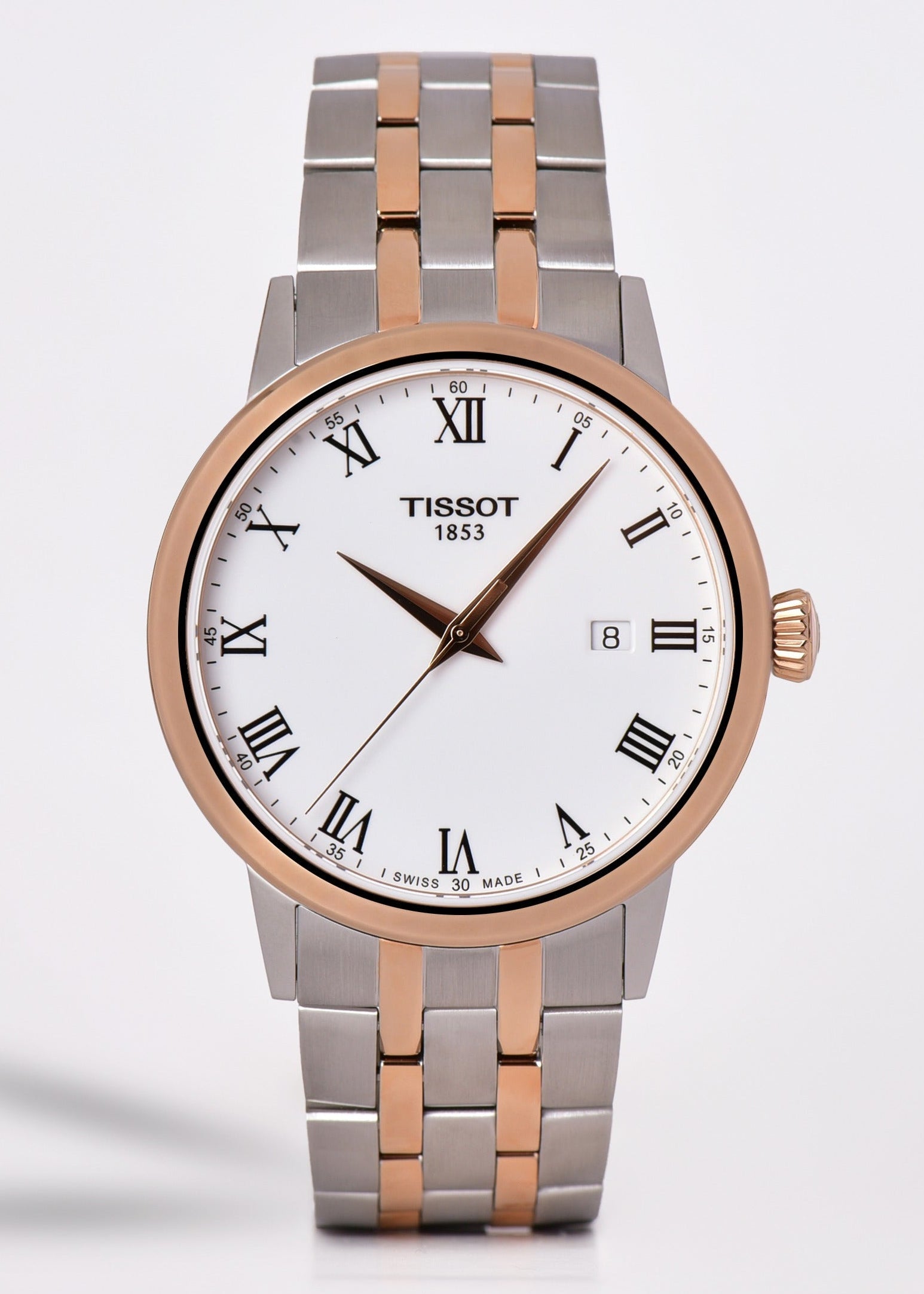 Tissot T Classic Dream Quartz White Dial Two Tone Steel Strap Watch for Men - T129.410.22.013.00