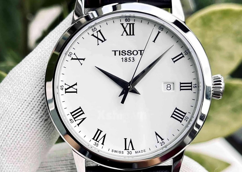 Tissot T Classic Dream Quartz White Dial Brown Leather Strap Watch for Men - T129.410.16.013.00
