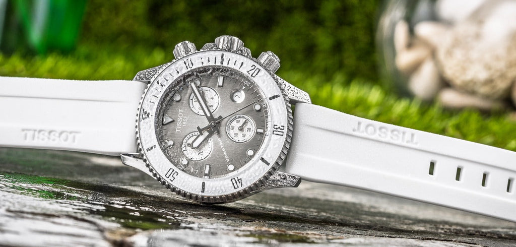 Tissot Seastar 1000 Chronograph Grey Dial White Rubber Strap Watch for Men - T120.217.17.011.00