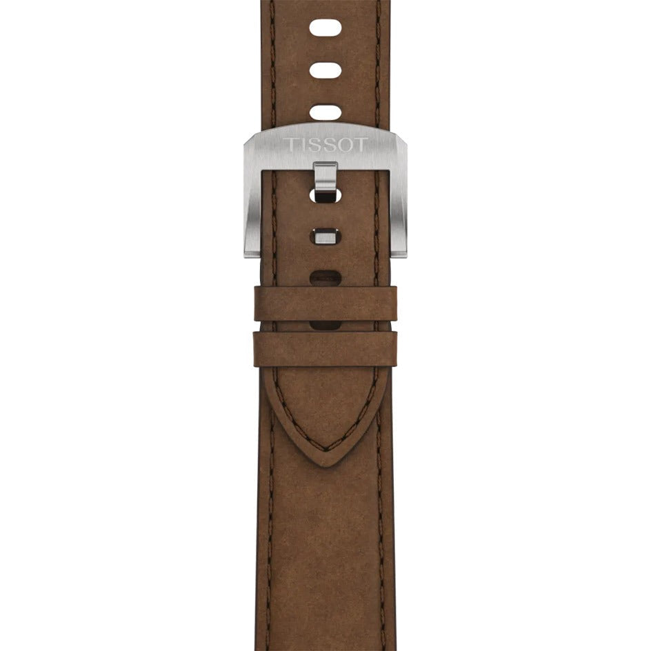 Tissot PRC 100 Solar Quartz Silver Dial Brown Leather Strap Watch for Men - T151.422.16.031.00