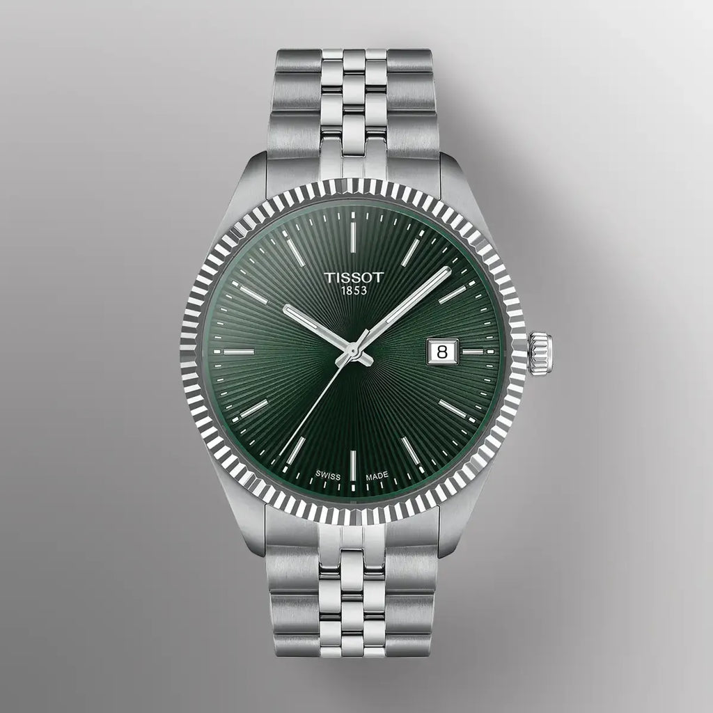 Tissot Ballade Quartz Green Dial Silver Steel Strap Watch for Men - T156.410.11.091.00