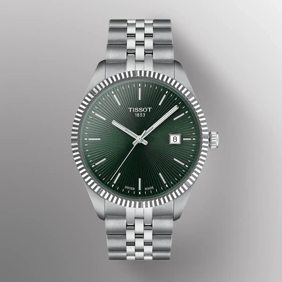 Tissot Ballade Quartz Green Dial Silver Steel Strap Watch for Men - T156.410.11.091.00