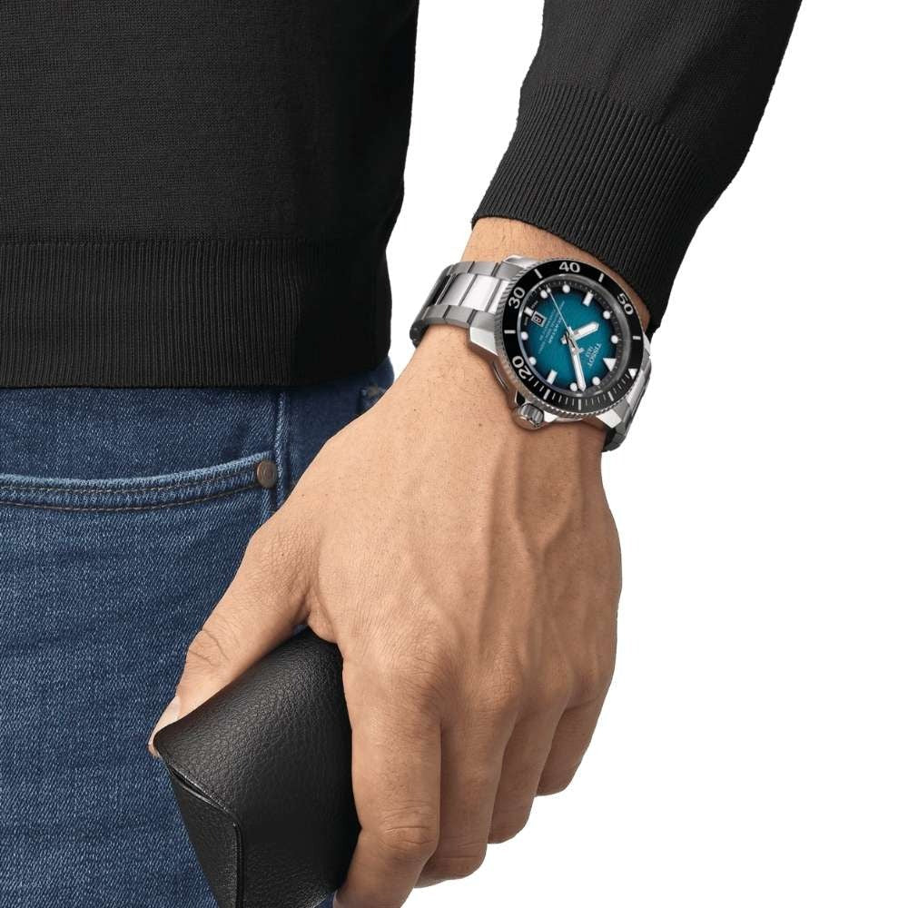 Tissot Seastar 2000 Professional Powermatic 80 Blue Dial Silver Steel Strap Watch for Men - T120.607.11.041.00