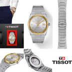Tissot PRX Powermatic 80 Gold Automatic Silver Dial Silver Steel Strap Watch for Men - T931.407.41.031.01