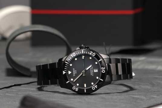 Tissot Seastar 1000 Quartz Black Dial Black Steel Strap Watch for Men - T120.410.33.051.00
