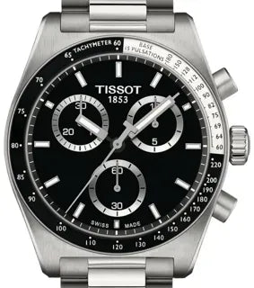 Tissot PR516 Chronograph Black Dial Silver Steel Strap Watch for Men - T149.417.11.051.00