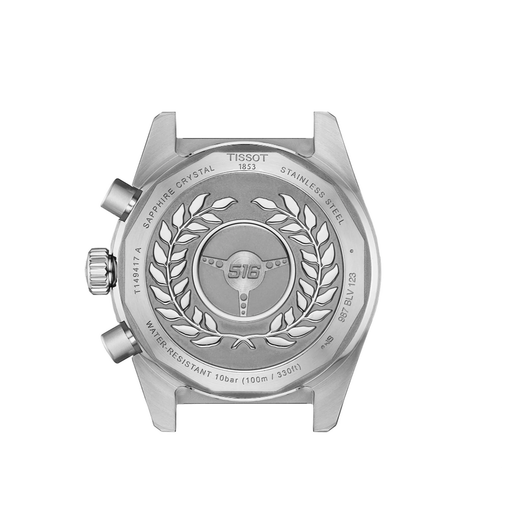 Tissot PR516 Chronograph Blue Dial Silver Steel Strap Watch for Men - T149.417.11.041.00