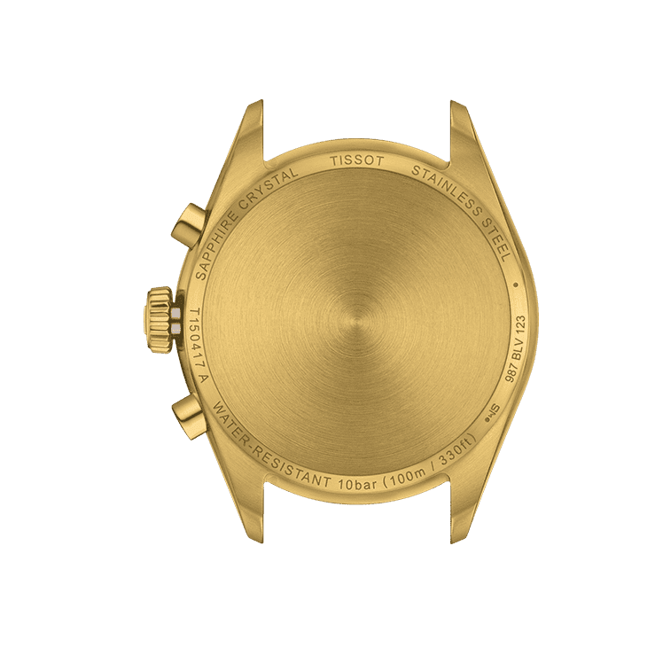 Tissot PR 100 Chronograph White Dial Gold Steel Strap Watch for Men - T150.417.33.031.00
