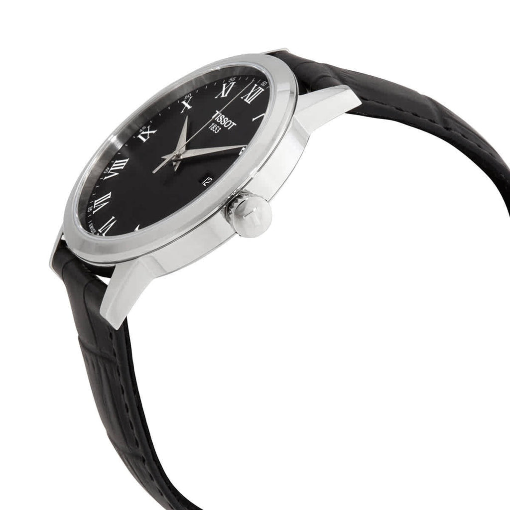 Tissot T Classic Dream Quartz Black Dial Black Leather Strap Watch for Men - T129.410.16.053.00
