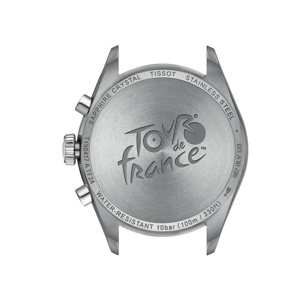 Tissot PR 100 Tour De France Chronograph Black Dial Silver Steel Strap Watch for Men - T150.417.11.051.00