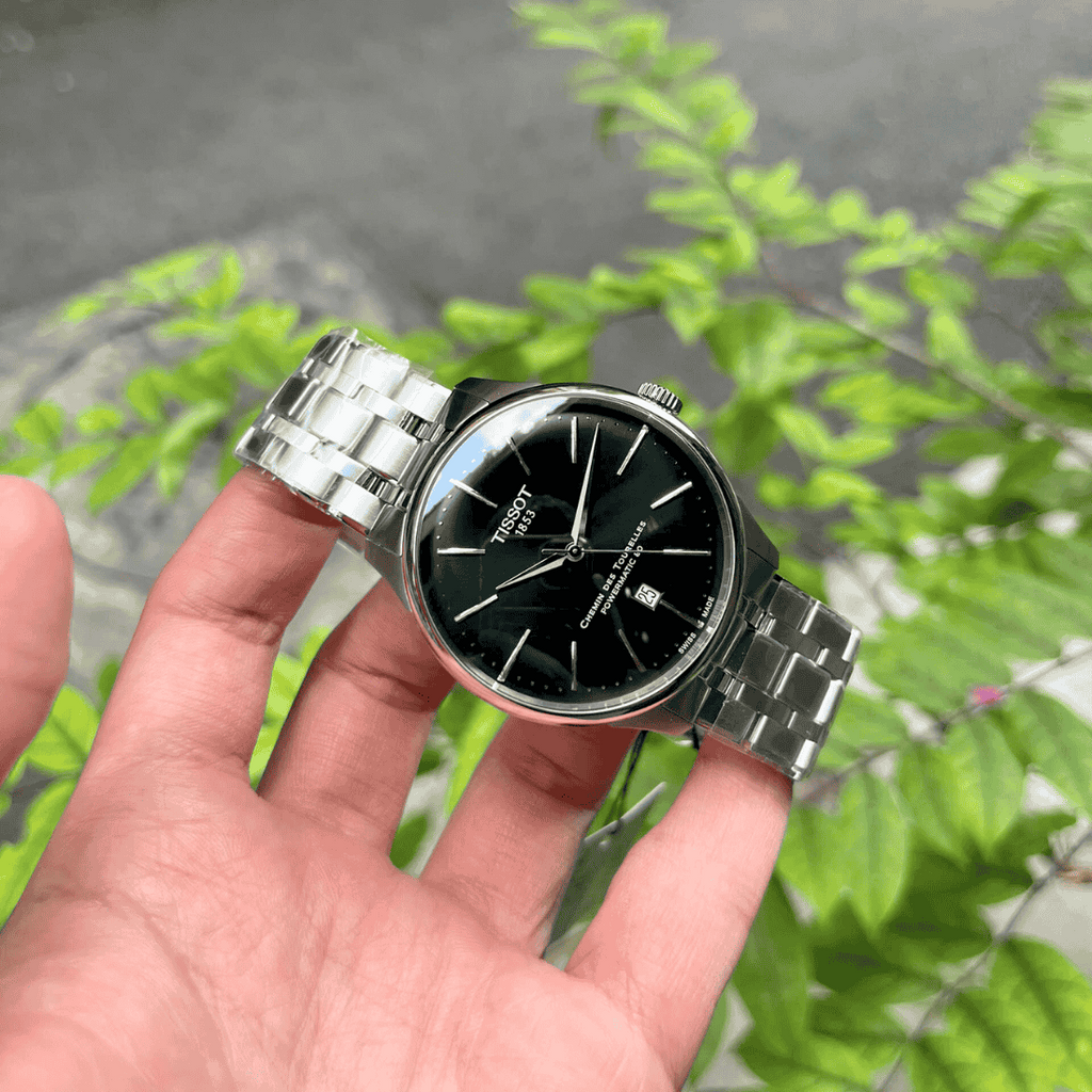 Tissot Chemin des Tourelles Powermatic 80 Green Dial Silver Steel Strap Watch for Men - T139.407.11.091.00