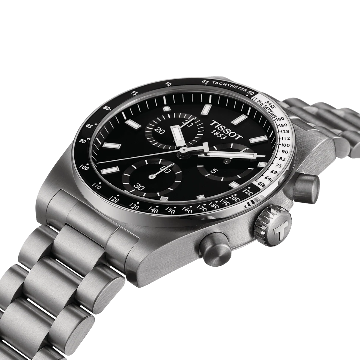 Tissot PR516 Chronograph Black Dial Silver Steel Strap Watch for Men - T149.417.11.051.00