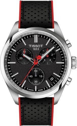 Tissot PR 100 Vuelta Chronograph Black Dial Silver Steel Strap Watch for Men - T150.417.11.051.01