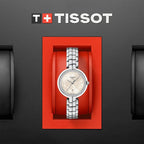 Tissot T-Lady Flamingo Diamonds Mother of Pearl Dial SIlver Steel Strap Watch for Women - T094.210.11.116.02