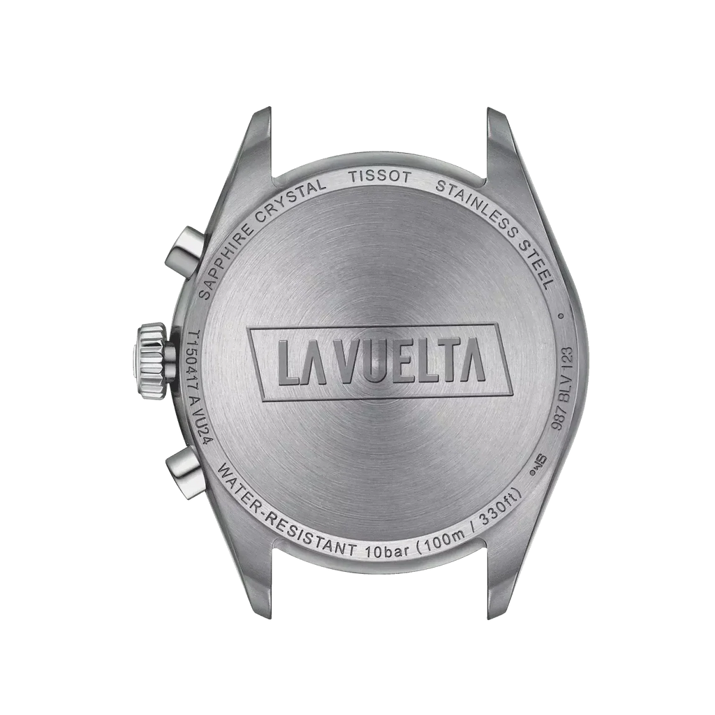Tissot PR 100 Vuelta Chronograph Black Dial Silver Steel Strap Watch for Men - T150.417.11.051.01