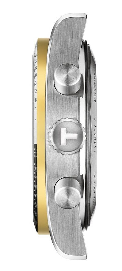Tissot PR516 Chronograph Black Dial Two Tone Steel Strap Watch for Men - T149.417.22.051.00