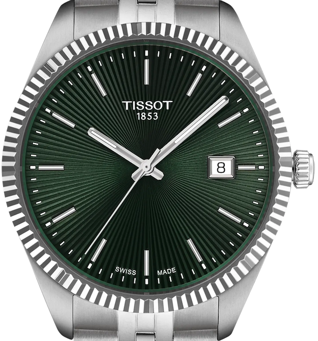 Tissot Ballade Quartz Green Dial Silver Steel Strap Watch for Men - T156.410.11.091.00