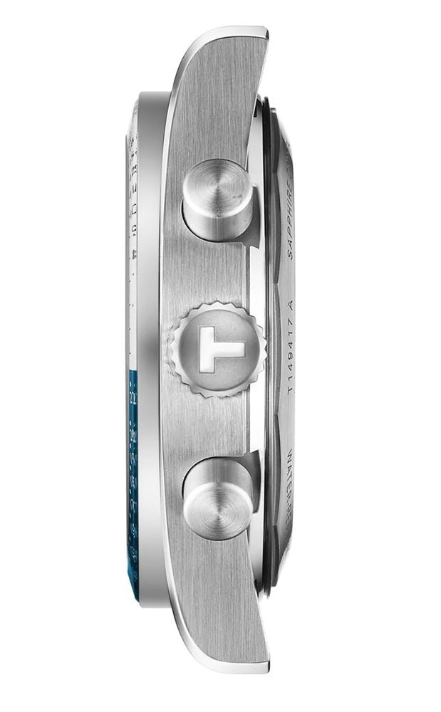 Tissot PR516 Chronograph Blue Dial Silver Steel Strap Watch for Men - T149.417.11.041.00