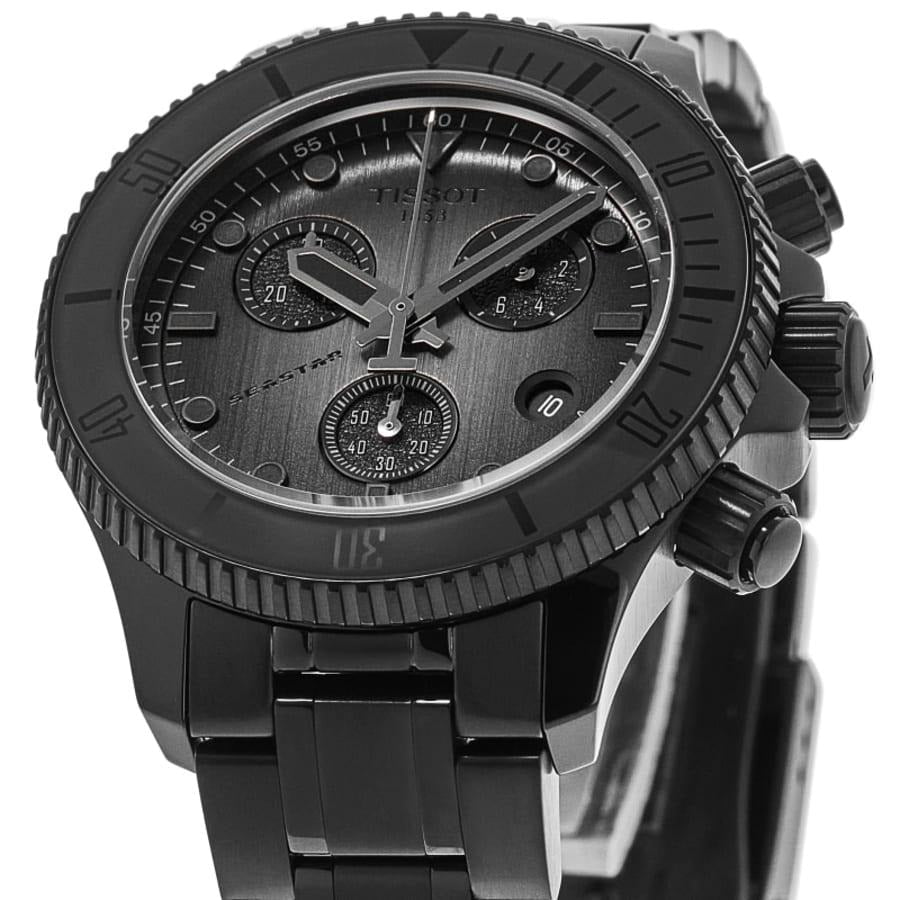 Tissot Seastar 1000 Chronograph Black Dial Black Steel Strap Watch for Men - T120.217.33.061.00