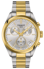 Tissot PR 100 Chronograph Silver Dial Two Tone Steel Strap Watch for Men - T150.417.22.031.00