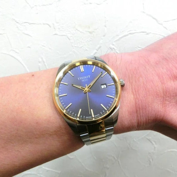 Tissot PR 100 Blue Dial Two Tone Steel Strap Watch for Men - T150.410.22.041.00