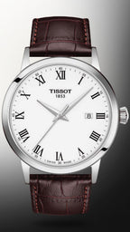 Tissot T Classic Dream Quartz White Dial Brown Leather Strap Watch for Men - T129.410.16.013.00
