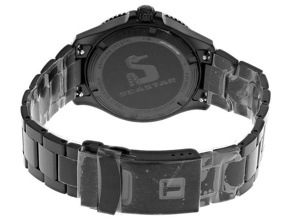 Tissot Seastar 1000 Red Dial Black Steel Strap Watch for Men - T120.410.33.421.00