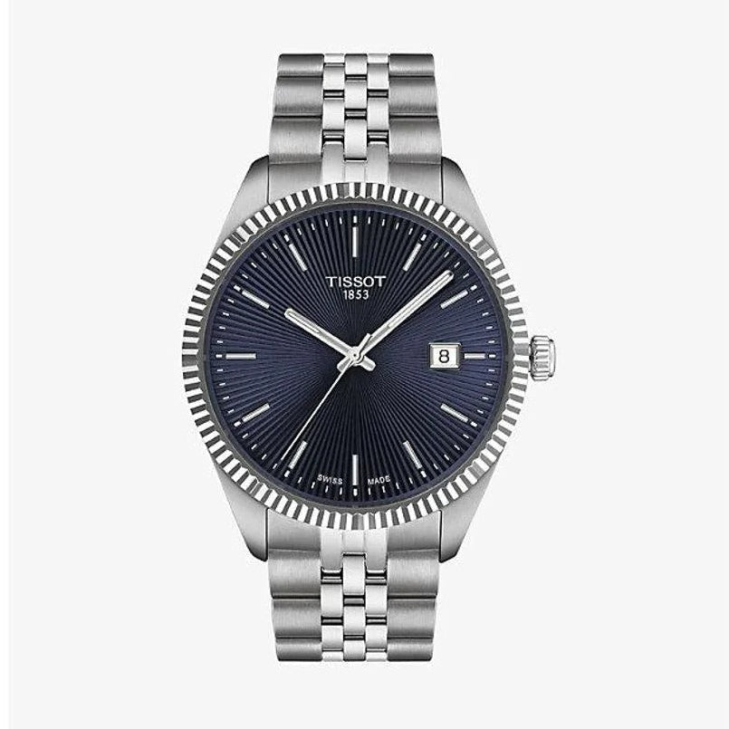 Tissot Ballade Quartz Blue Dial Silver Steel Strap Watch for Men - T156.410.11.041.00