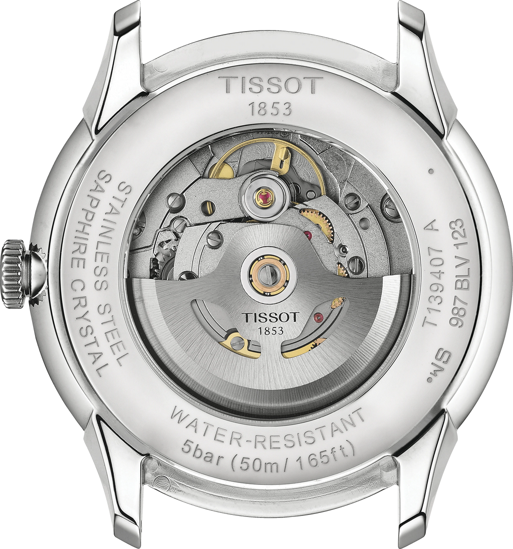 Tissot Chemin des Tourelles Automatic Powermatic 80 Ivory Dial Green Leather Strap Watch for Men - T139.407.16.261.00