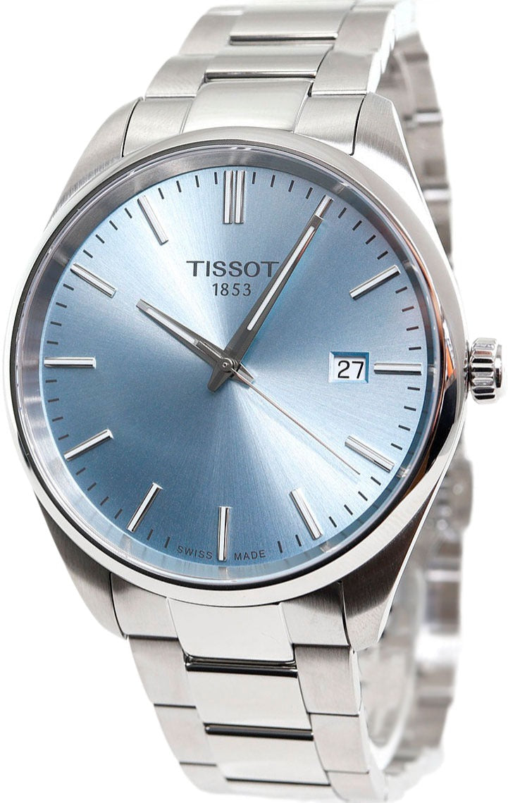 Tissot PR 100 Ice Blue Dial Silver Steel Strap Watch for Men - T150.410.11.351.00