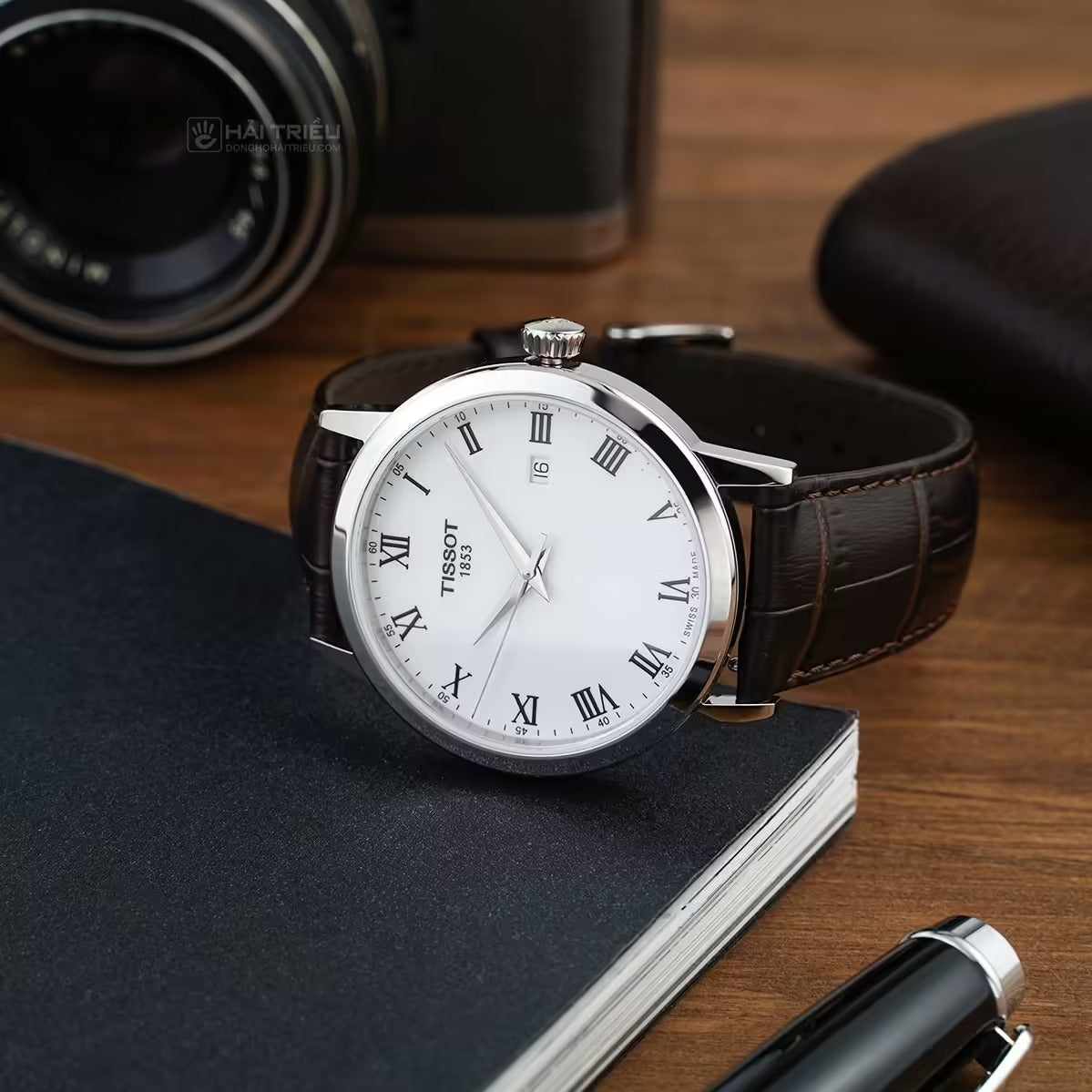Tissot T Classic Dream Quartz White Dial Brown Leather Strap Watch for Men - T129.410.16.013.00
