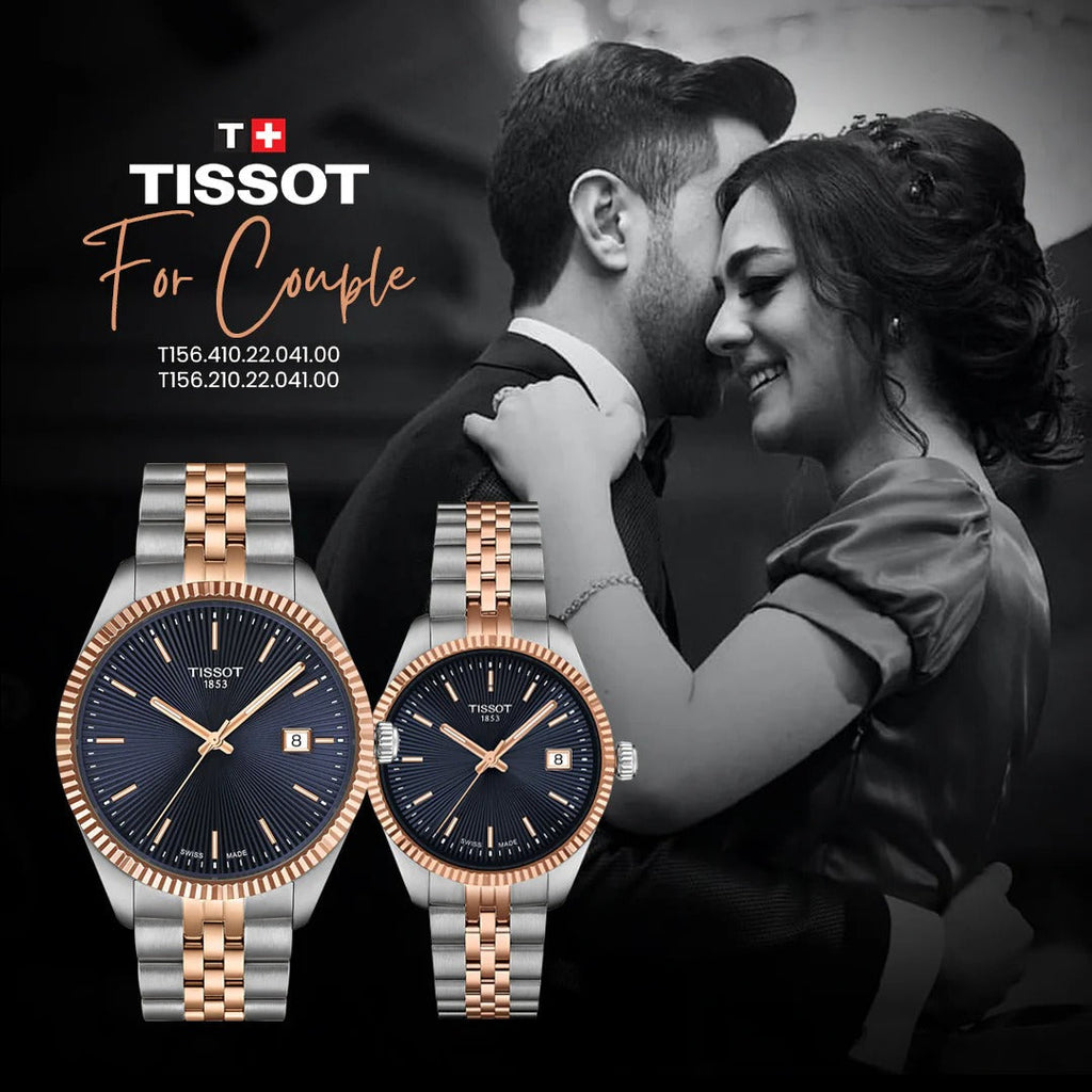 Tissot Ballade Quartz Blue Dial Two Tone Steel Strap Watch for Women - T156.210.22.041.00