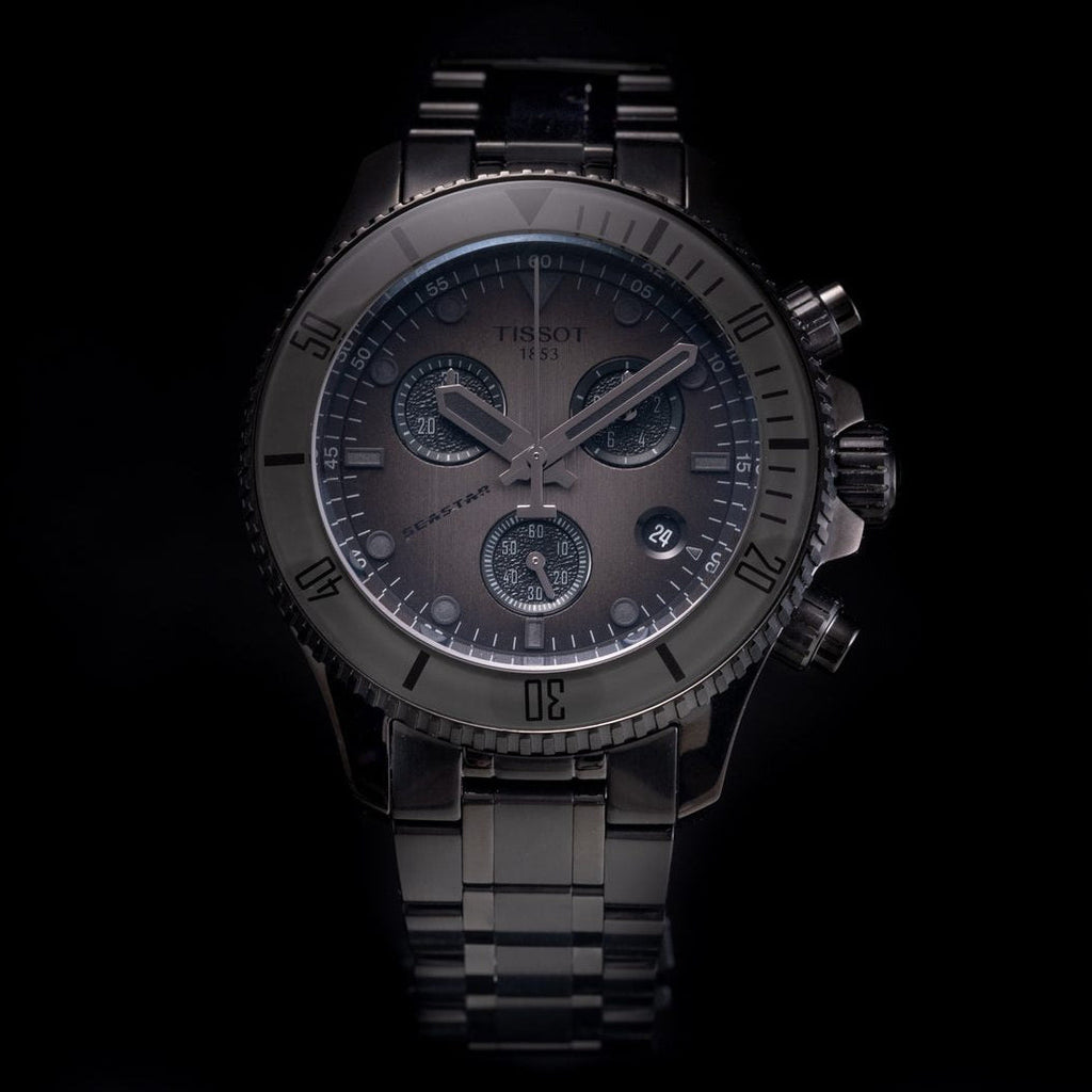 Tissot Seastar 1000 Chronograph Black Dial Black Steel Strap Watch for Men - T120.217.33.061.00