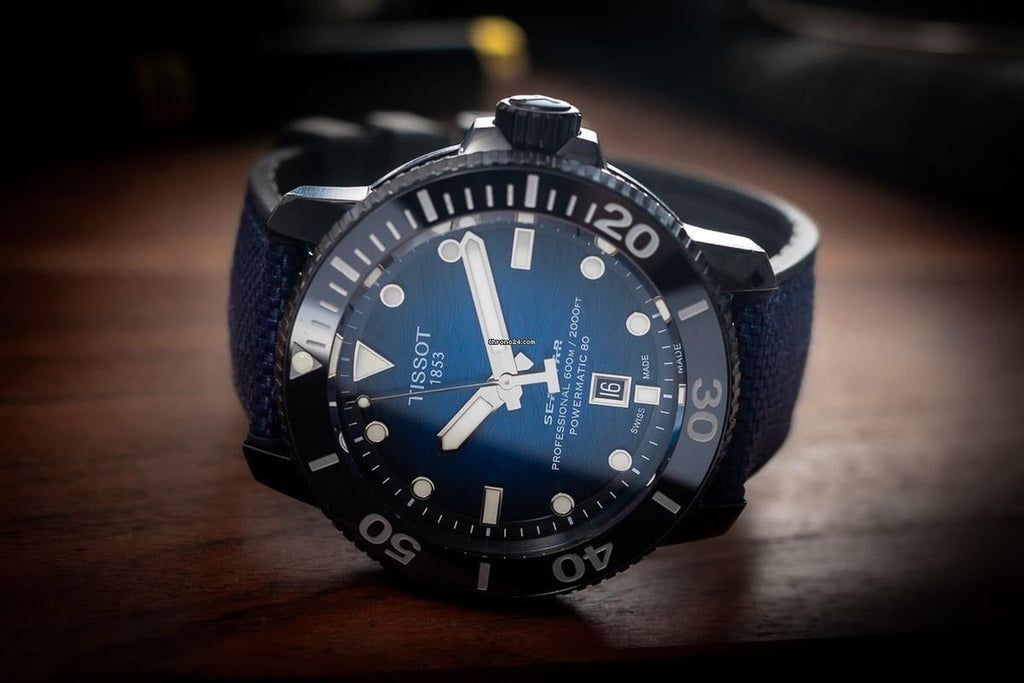 Tissot Seastar 2000 Professional Powermatic 80 Blue Dial Blue Nylon Strap Watch for Men - T120.607.37.041.00