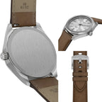 Tissot PRC 100 Solar Quartz Silver Dial Brown Leather Strap Watch for Men - T151.422.16.031.00