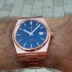 Tissot PRX Powermatic 80 Blue Dial Rose Gold Steel Strap Watch for Men - T137.407.33.041.00
