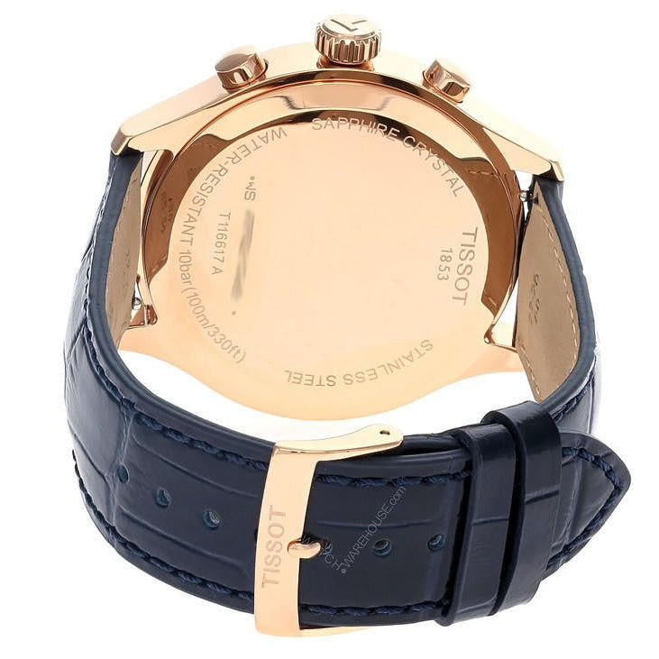 Tissot T-Sport Chrono XL Blue Dial Blue Leather Strap Watch for Men - T116.617.36.042.00