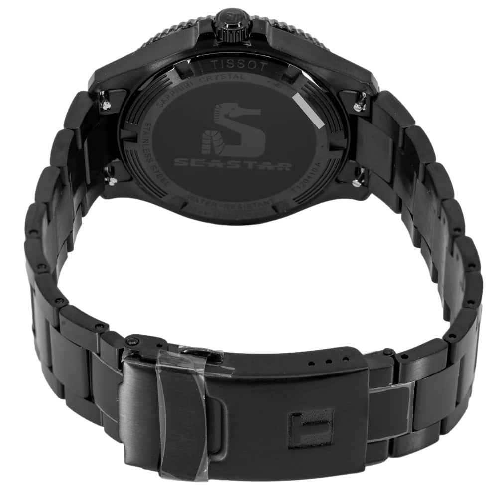 Tissot Seastar 1000 Quartz Black Dial Black Steel Strap Watch for Men - T120.410.33.051.00