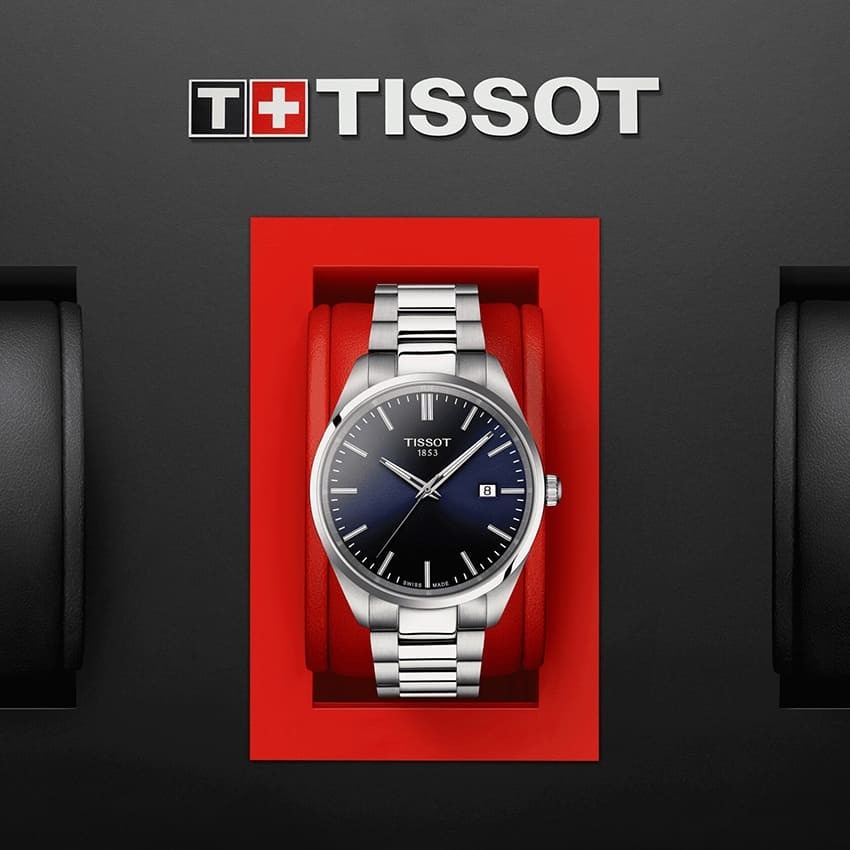 Tissot PR 100 Blue Dial Silver Steel Strap Watch for Men - T150.410.11.041.00