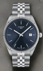 Tissot Ballade Quartz Blue Dial Silver Steel Strap Watch for Men - T156.410.11.041.00